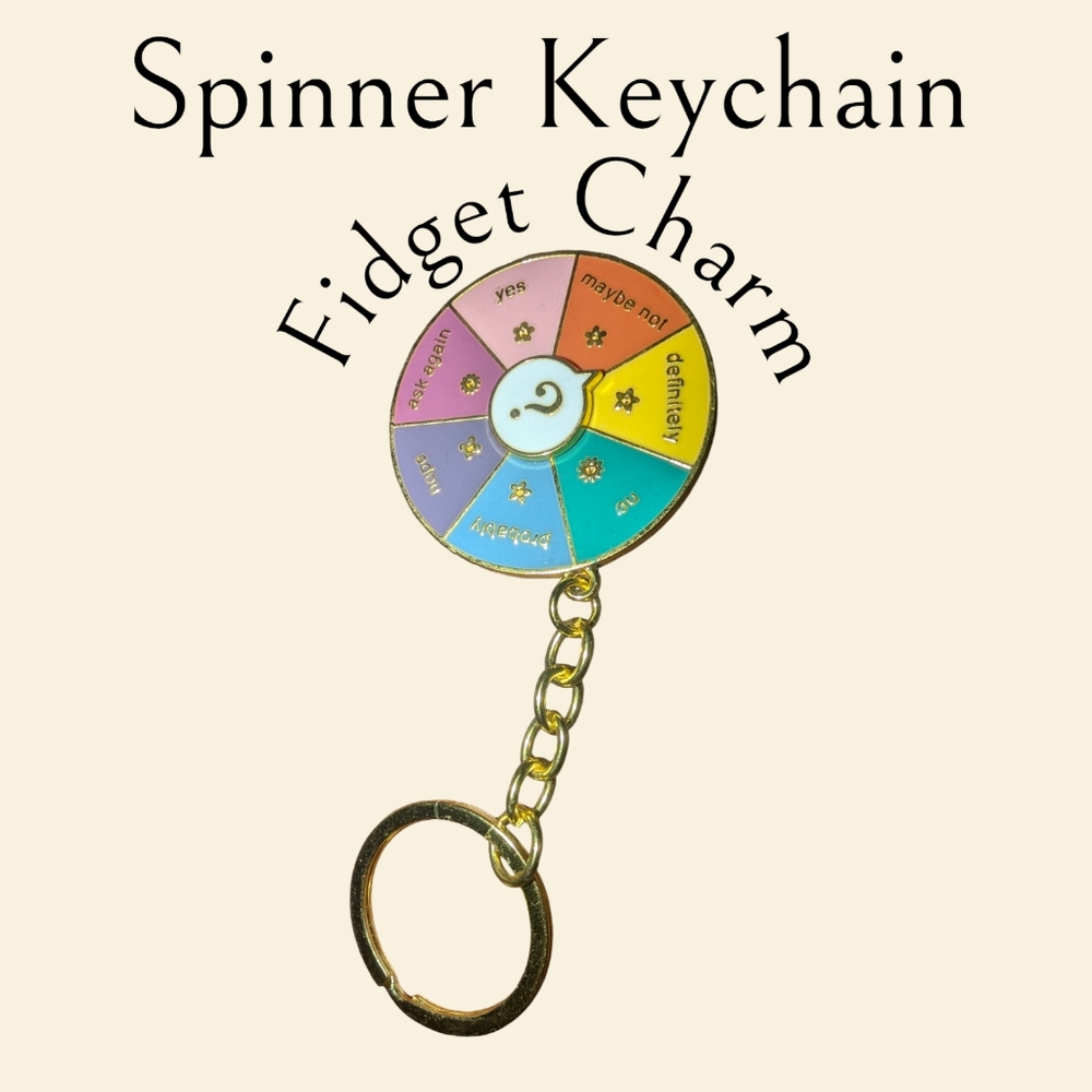 Goldtone Spinner Keychain Choose Decision Maker or Personality Choice, Keyring